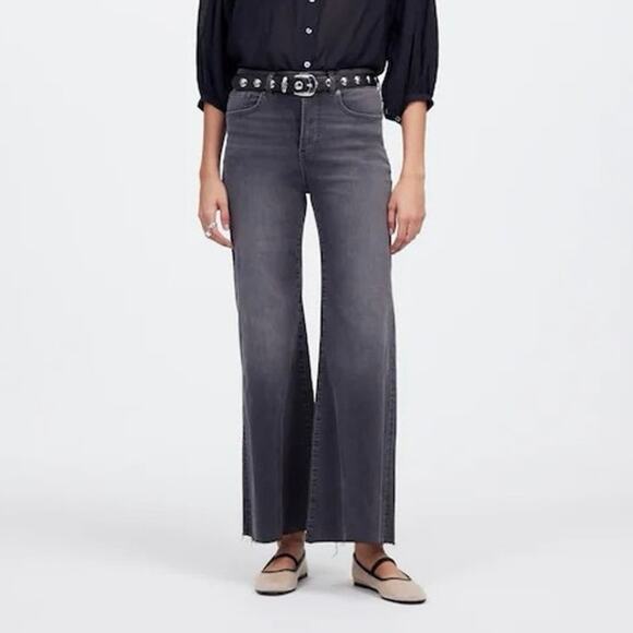 Madewell Flared Wide Leg Crop Jean Chasm Gray Size 25 Tall NWT - Picture 1 of 10